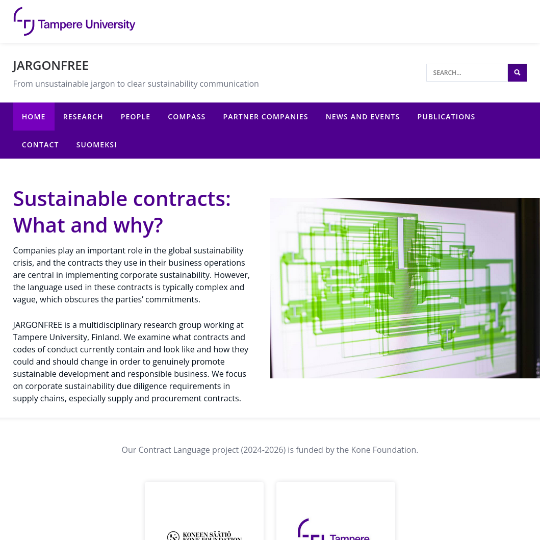 Screenshot of the linked website