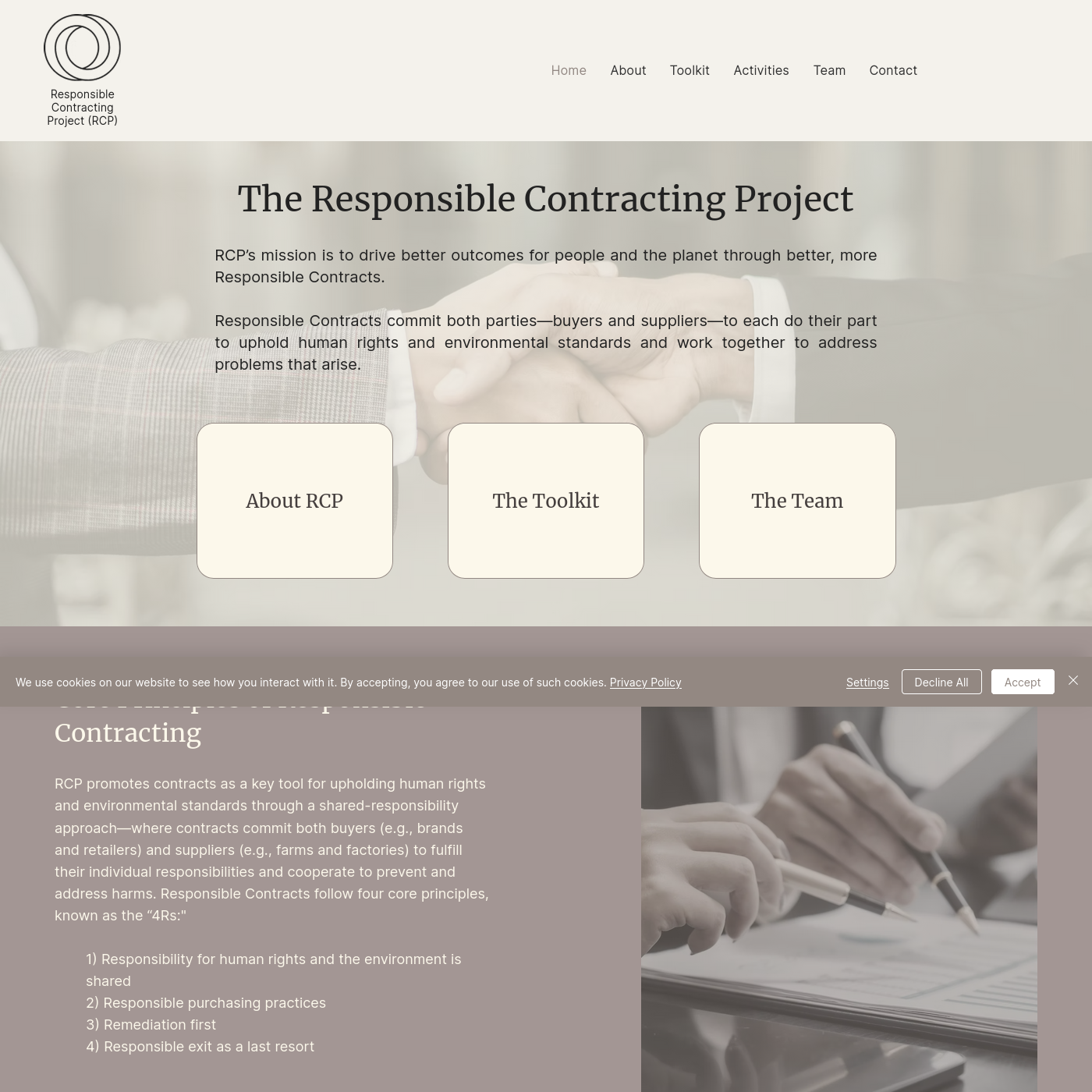 Screenshot of the linked website