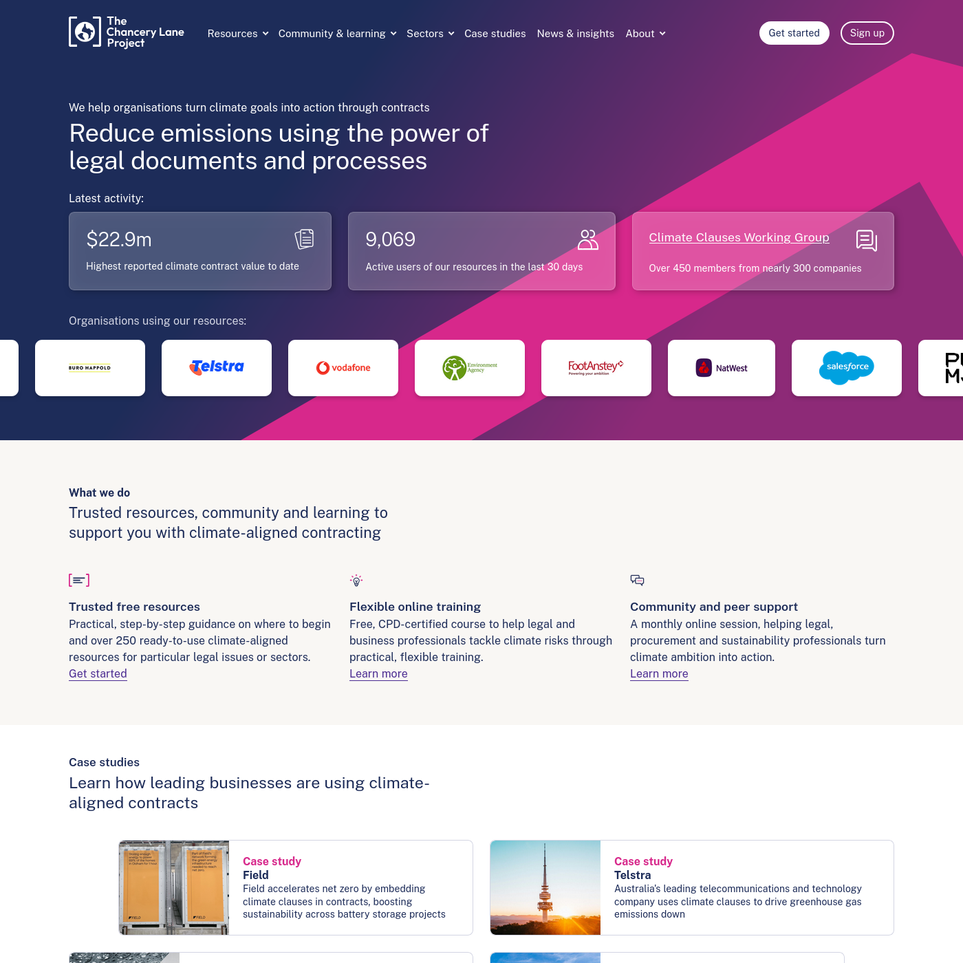 Screenshot of the linked website